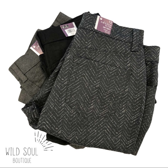 NWT GLORIA VANDERBILT Amanda Slim Knit Ponte Pants - Picture 4 of 4